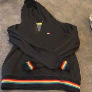 AVIATOR NATION DARK GREY HOODIE SIZE LARGE